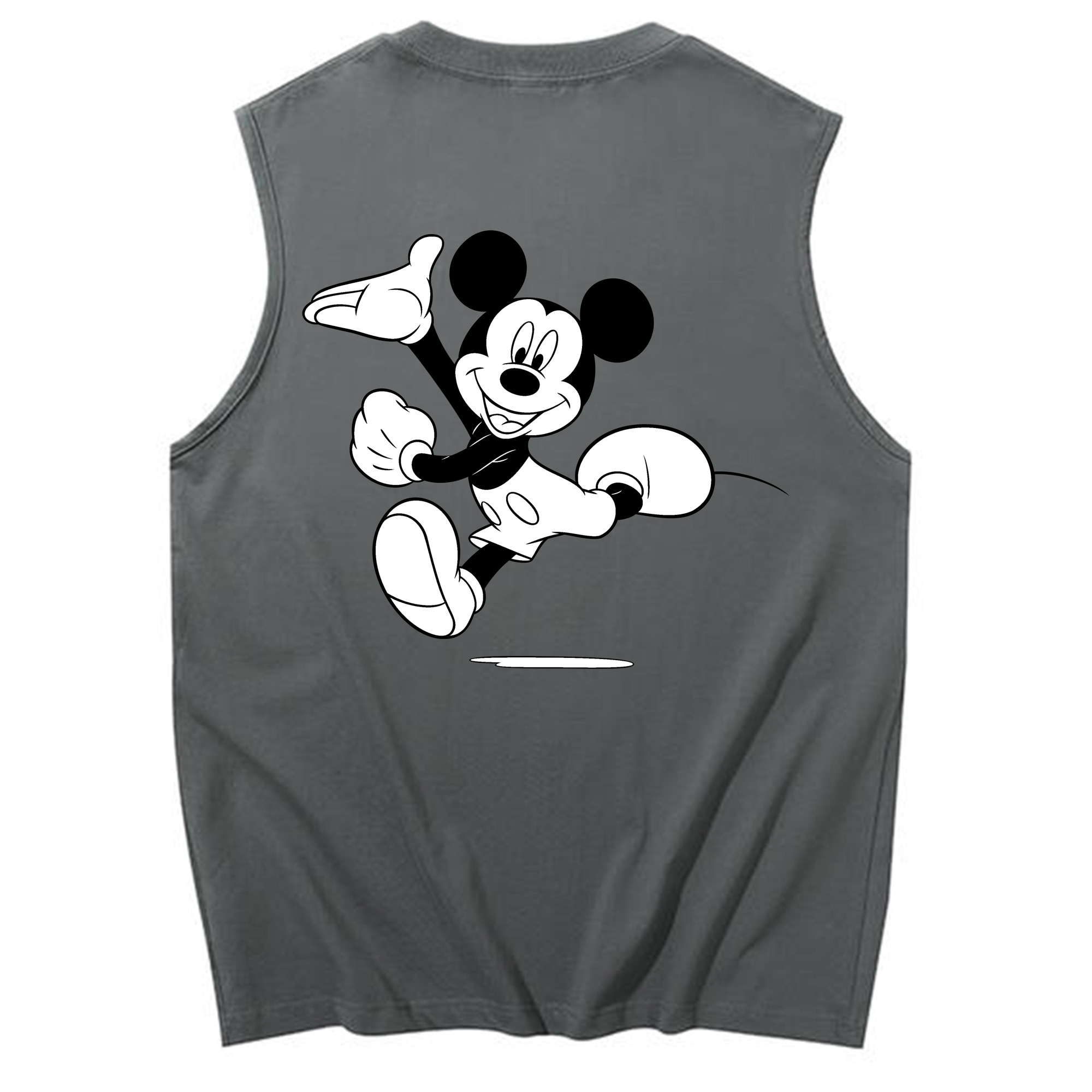 ミッキーマウス Mickey Mouse コットン100％タンクトップ（背面プリント）
